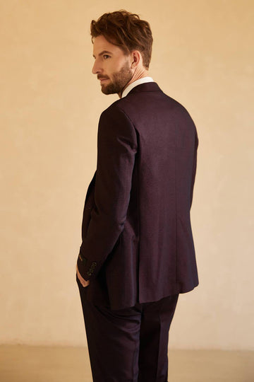 Traje de Boda Solapa de Muesca Un Botón